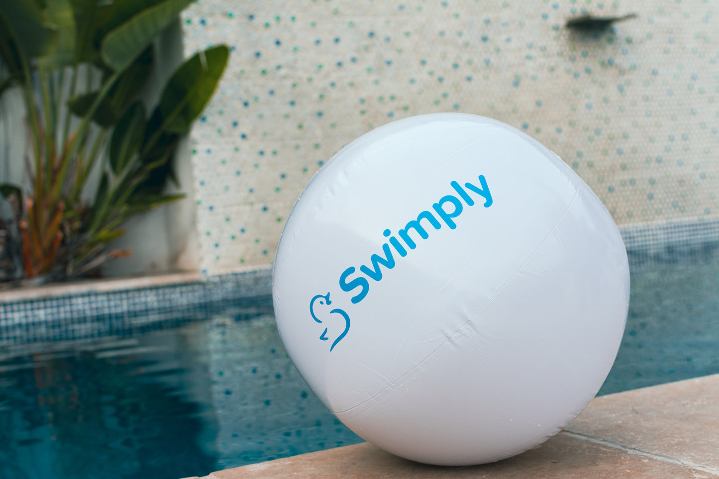 18-inch White & Blue Swimply Beach Ball