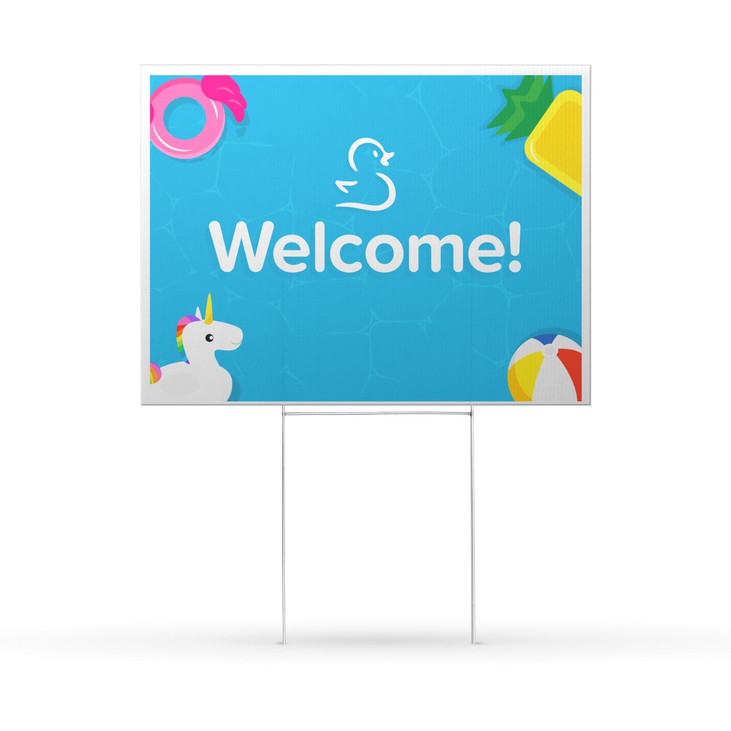 Welcome Pool Party Yard Sign – Bright Summer Welcome Sign for Home, Events, & Open House