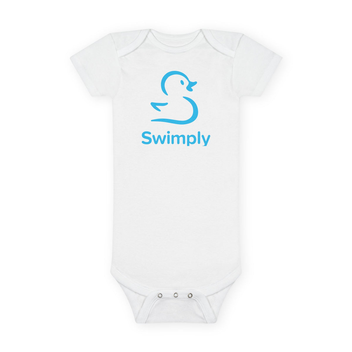 Baby Onesie - "Swimply" Blue Duck Organic Bodysuit