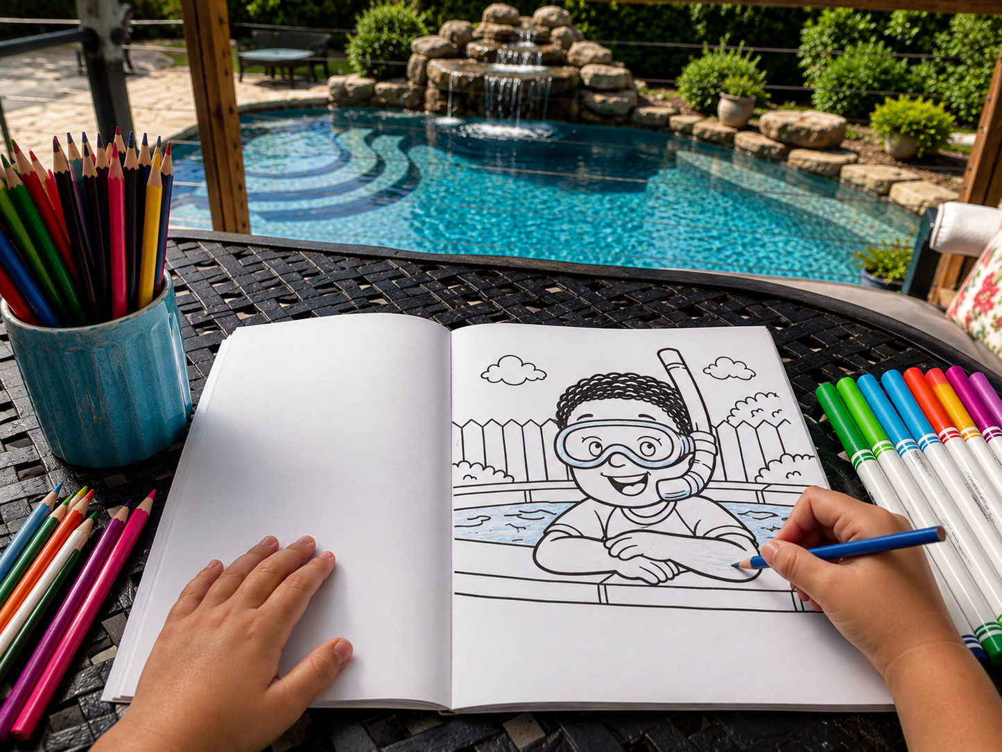 Back Yard Swimming Pool coloring book